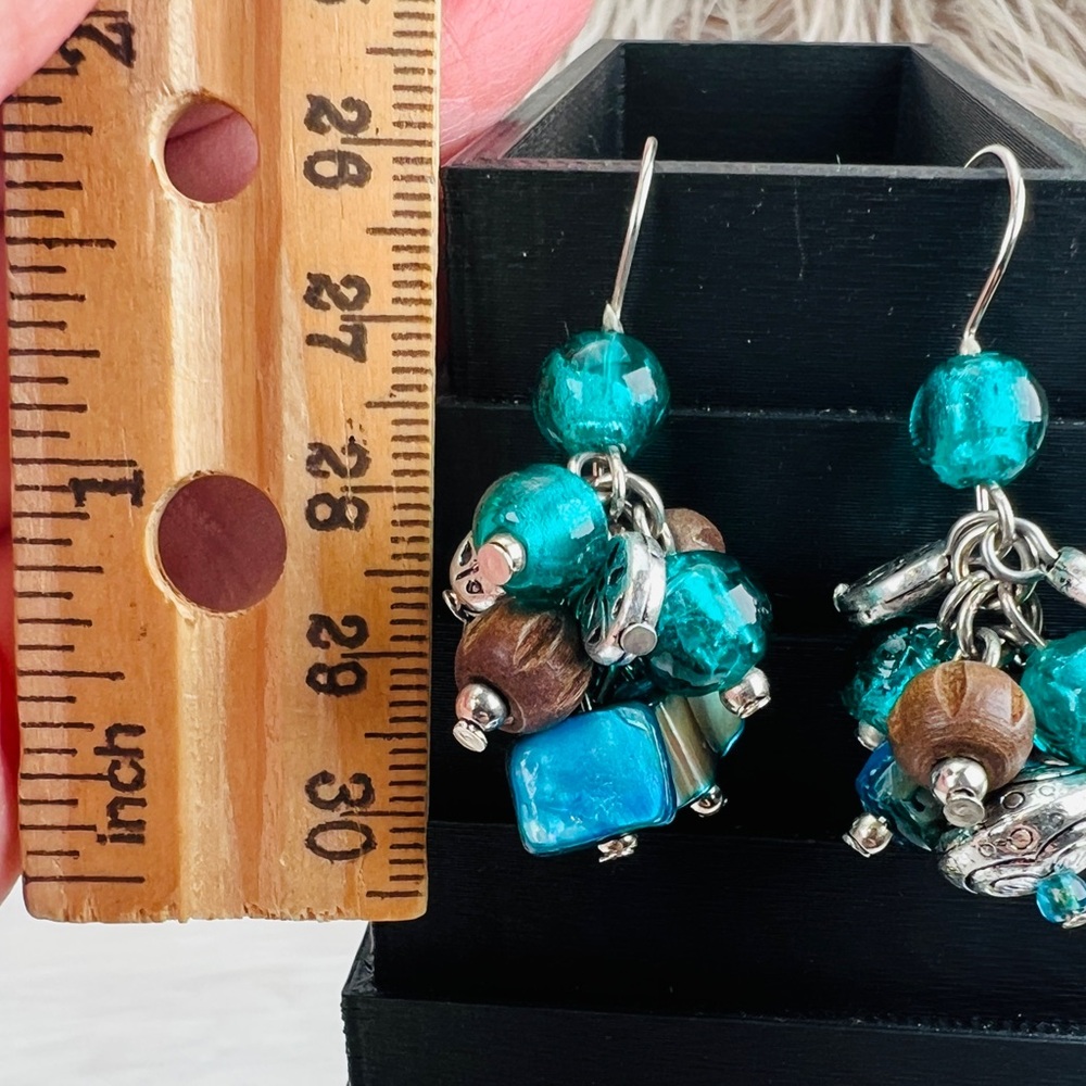 Beautiful, Silvertone, Multi Colored Bead Cluster… - image 3